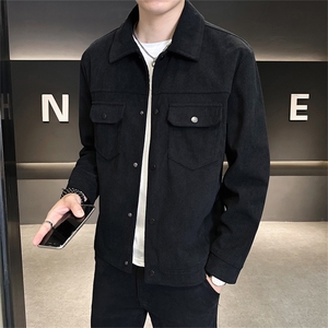 JK877-P70男士商务休闲夹克衫青年纯色翻领衣外套图片