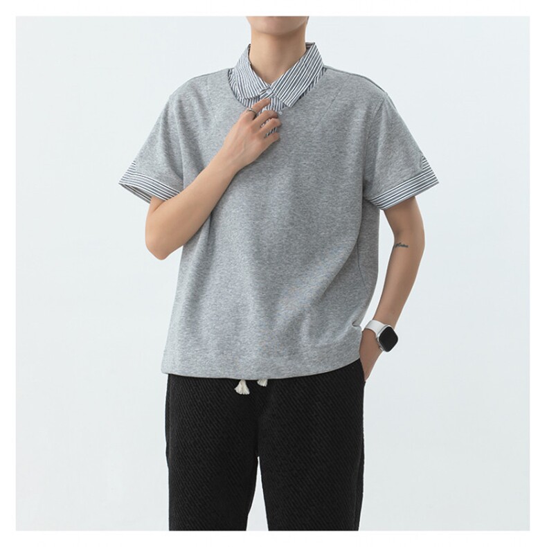 YK86087-P3253.4%棉46.6%聚酯纤维polo衫男款短袖短宽衬衣潮,男装Polo衫,电商A086-1