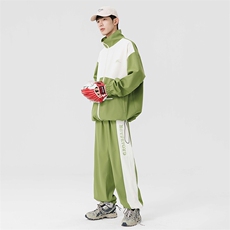 港风青少年情侣运动宽松拼接长袖夹克休闲裤套装TZ1995P90，男装夹克，星座1204-3