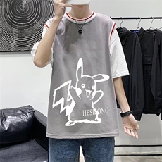 男圆领T恤宽松假两件短袖Q908P28，男装T恤，星座1116-2
