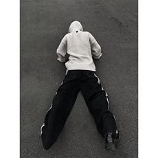 B221美式ins高街小众宽松三条杠运动牛仔裤LK23130-P60控78，男装牛仔裤，电商B221