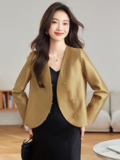 短外套女2025新款高档人丝绸高级质感加里布时尚大气减龄女士上衣，女装短外套，恋慕依尚