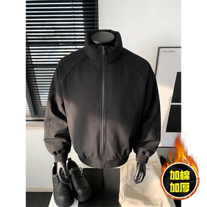 现货美式高街休闲棉衣夹克三防立领纯色户外工装加厚棉服外套图片