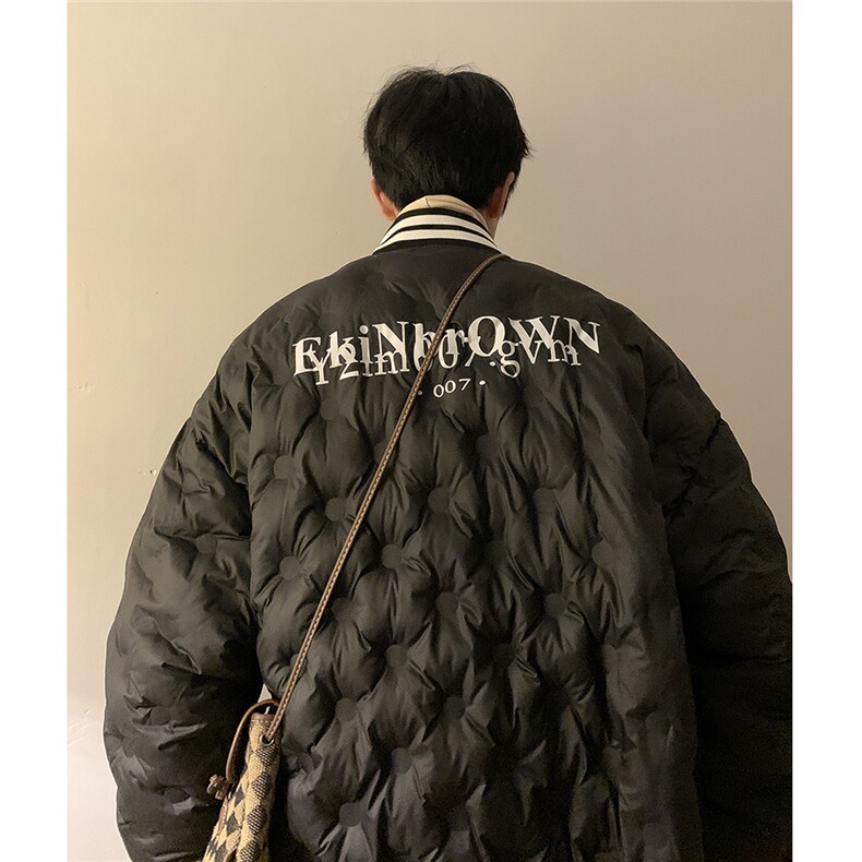 1港风定制面料宽松保暖棒球领羽绒服男羽绒外套8709P168控229，男装羽绒服，星座226-2
