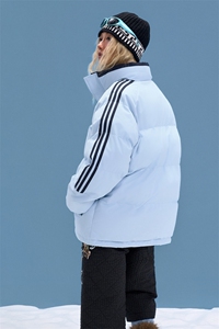 ！冬季条纹五防立领加绒加厚棉衣情侣撞色棉服外套MY7777-P68