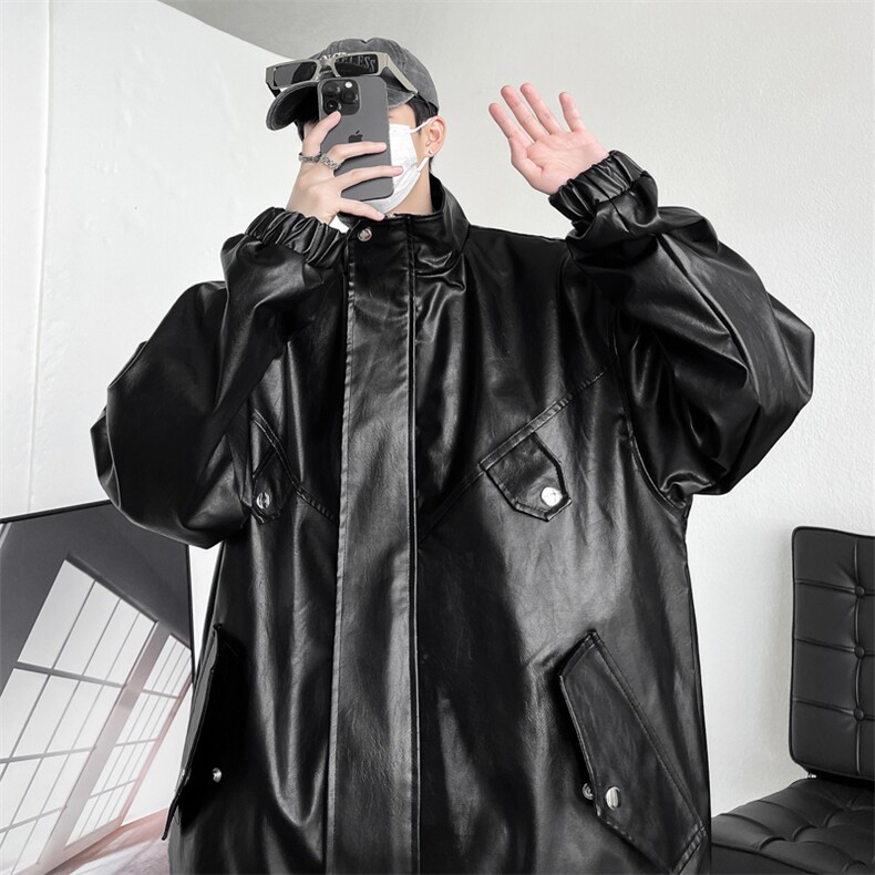 秋季皮衣男立领男士夹克潮流青年外套个性A266-PY008-P75控138图片