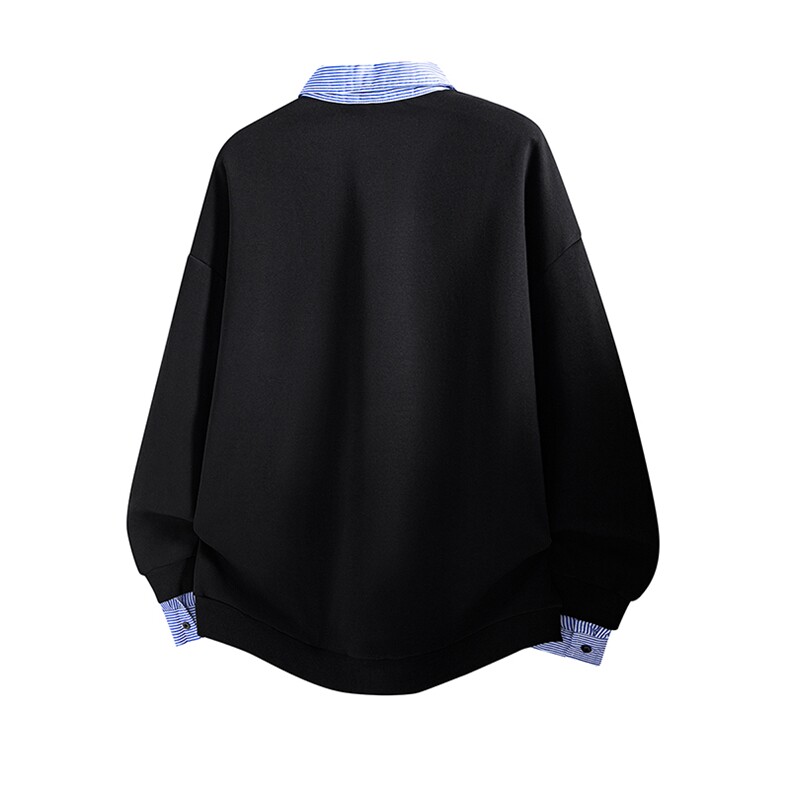 秋季现货假俩件宽松衬衫领套头卫衣男DSA157B-W6712-特P43,男装卫衣,电商A157B