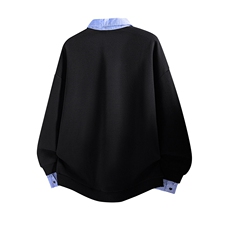 秋季现货假俩件宽松衬衫领套头卫衣男DSA157B-W6712-特P43，男装卫衣，电商A157B