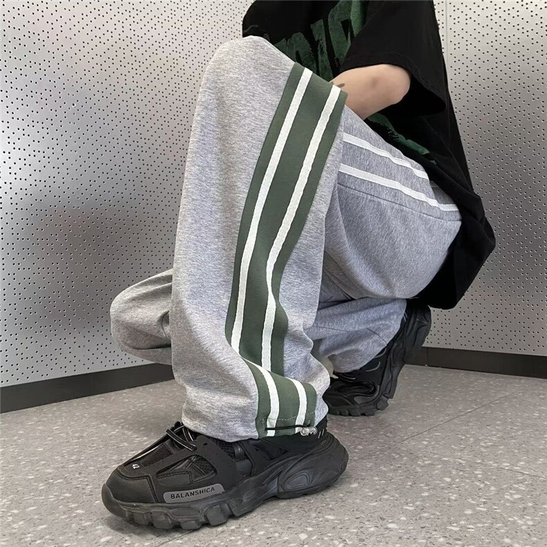 毛巾刺绣男潮流复古慵懒风抽绳束脚阔腿裤大口男长裤KK288-P35,男装休闲裤,星座911-3