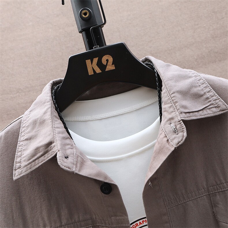 衬衣男新款纯棉工装翻领休闲时尚长袖衬衫XZ310B-3-CY805-P58,男装衬衫,星座310B-3