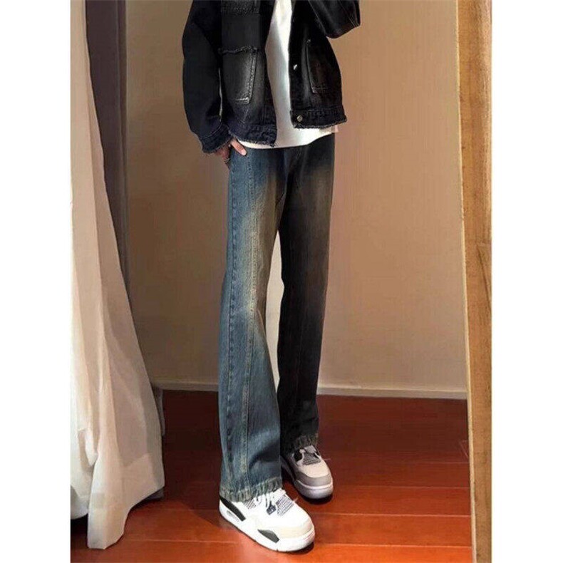现货春季新款水洗牛仔裤男美式复古做旧宽松直筒裤子LGG622-P48，男装牛仔裤，星座1008