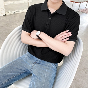 翻领短袖polo衫男青年潮牌夏季t恤韩版修身潮流新款百搭纯棉图片