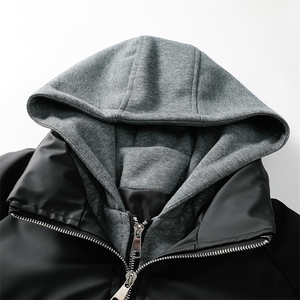 现货高品质重磅工艺美式高街假两件PU皮棉衣男女加厚棉服外套图片