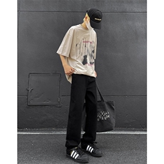 8XL-M特大码高级垂坠感休闲裤男薄款冰丝裤宽松直筒拖地裤K964P48，男装休闲裤，电商D206-1