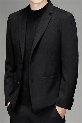 男士羊毛纯色西装秋季商务休闲单西服男上衣外套SJ61982-P285，男装西服，电商B212（原钱塘6029）
