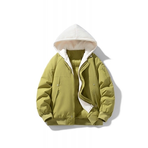 !潮流冬季连帽拉链加绒加厚棉衣情侣撞色棉服外套 MY5567-P78图片