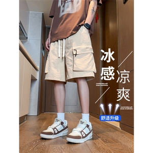 109-H77-P40M-8XL夏季大码双口袋工装短裤五分裤