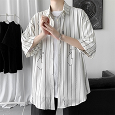 夏季短袖衬衫港风日系衬衣新款外套春秋休闲衣服A161-2-CT507-P45，男装T恤，电商A161-2