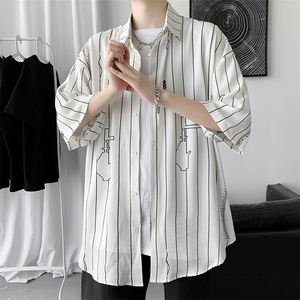 夏季短袖衬衫港风日系衬衣新款外套春秋休闲衣服A161-2-CT507-P45图片