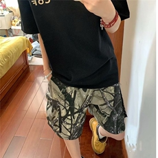 廓形立体口袋美式过膝树枝印花五分裤休闲短裤DA82，男装牛仔裤，星座1116A（原606A-3）