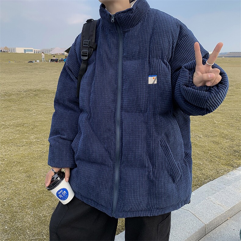 冬季港风潮牌保暖袄外套日系复古玉米粒立领服男W6495-P88,男装棉衣,星座512-3