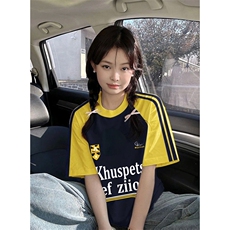 夏季美式高街重磅纯棉三条杠织带插肩撞色男女短袖T恤CZ181-特P25，男装T恤，电商A486