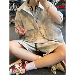 复古工装大口袋短袖衬衫套装DC2224特P36控69/DK8601特P30控58图片