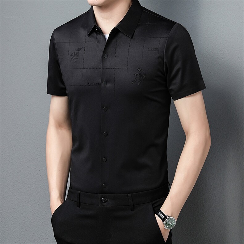 AD5825钱塘2020-3夏季男士精品商务休闲短袖衬衫P75图片