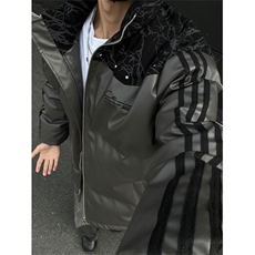 PU皮棉服冬季宽松港风棉衣立领冬装棉袄外套男MY249-特P105控168，男装棉衣，电商B370