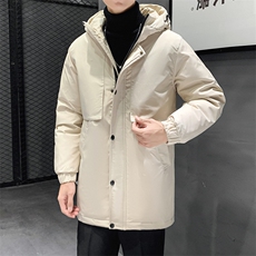 有版权连帽纯色班服团体情侣学生团建可印花羽绒服男士修身长款，男装羽绒服，星座301D-5(原星座1415）