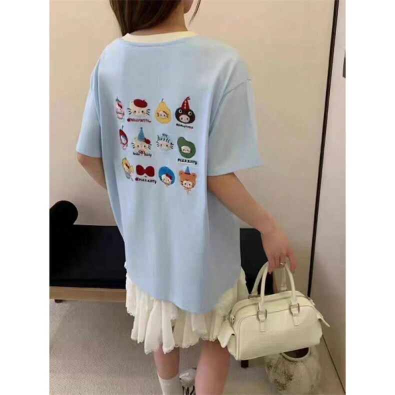 H0605-P35卡通刺绣2026夏季新款短袖T恤女,女装T恤,星座617A-2