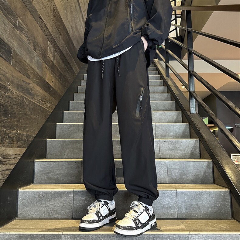 休闲束脚裤男韩版潮流高街ins直筒裤子2024春季新款长裤K4951-P38,男装休闲裤,星座412-2