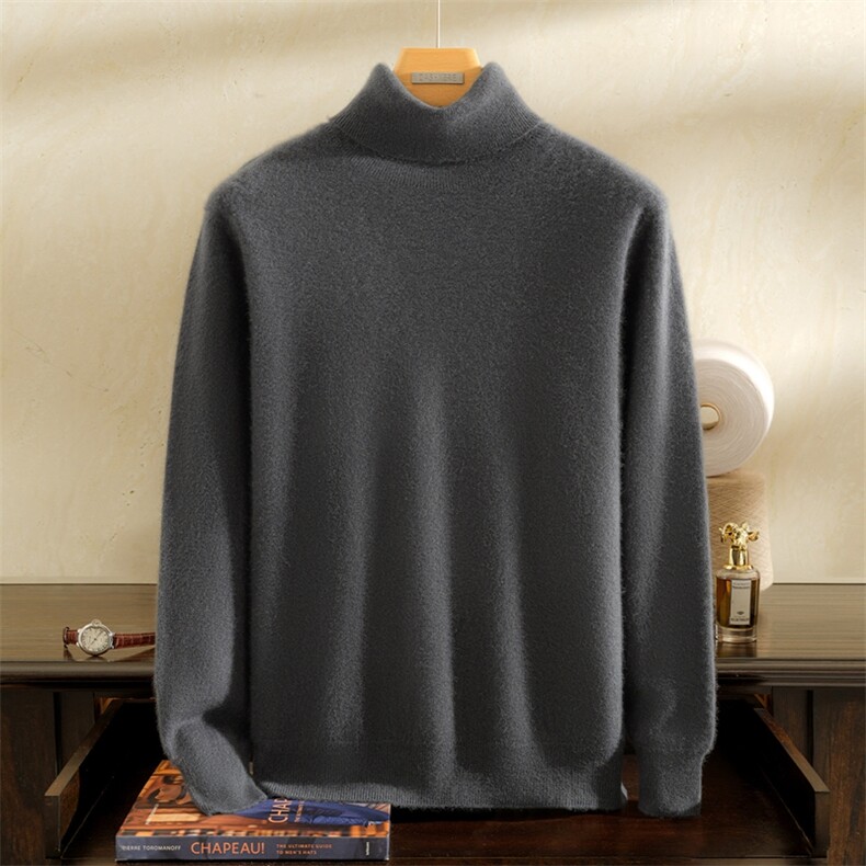 2025年秋季青春流行长袖平面高翻时尚百搭，男装羊绒套衫，雪贝坊一店