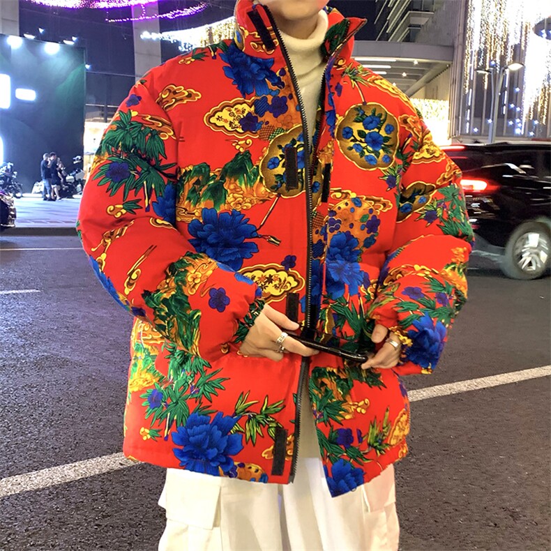 MY205新大花棉衣保暖防寒棉服面包服风民族特色外套大花男女,男装棉衣,星座115A(原星座507）