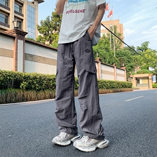 美式贴标设计感防水速干休闲裤男小众直筒工装裤冲锋裤，男装休闲裤，星座310A-4