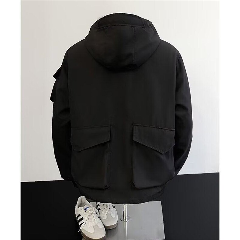 春季新款日系宽松立体多口袋连帽冲锋衣Z2571P75,男装夹克,星座1116-2