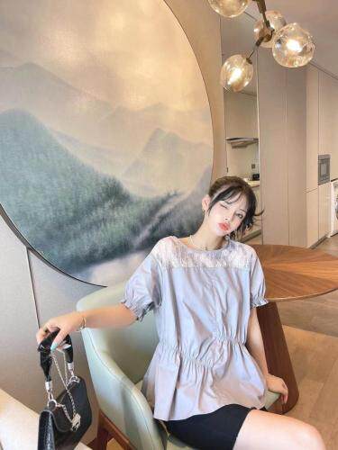 【现货】夏季新款宽松拼接蕾丝衬衫，女装衬衫，裴兔子