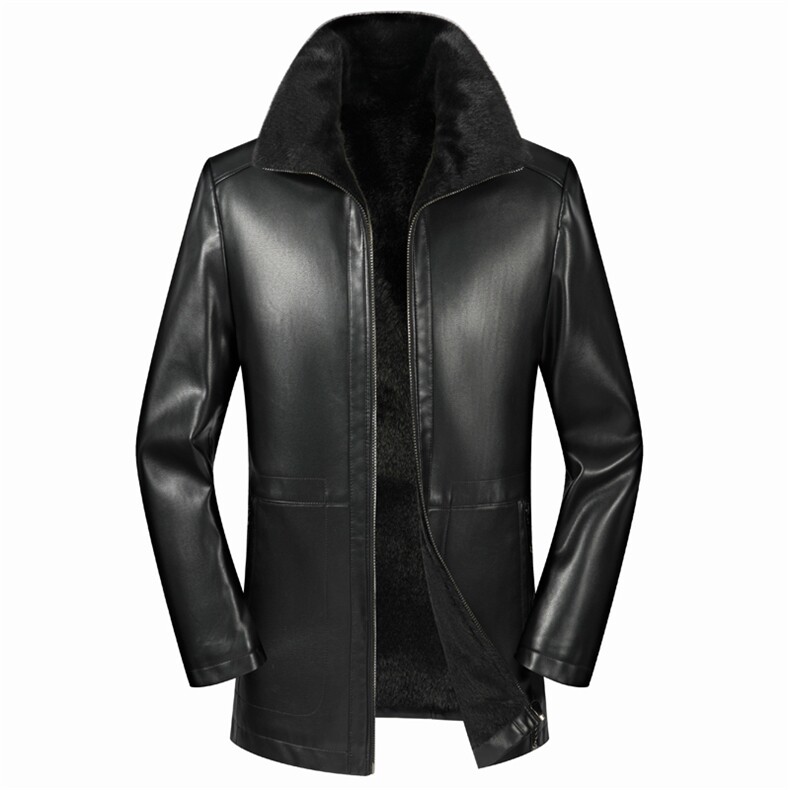 21冬季皮衣男加绒休闲立领夹克冬季加厚加绒男士外套YN9035-P245，男装皮衣，电商B212（原钱塘6029）