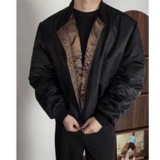 常规秋冬廓形短宽复古飞行夹克翻领宽松棉服外套外穿潮LF1022P80，男装夹克，电商D256-2(原A064-2)