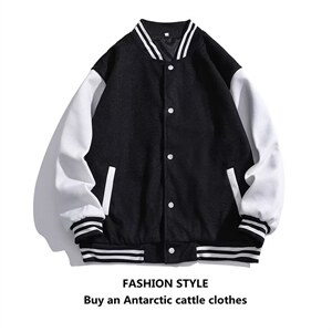 青春流行秋季毛呢拼皮棒球服男潮牌夹克休闲外套港风JK01-P45图片
