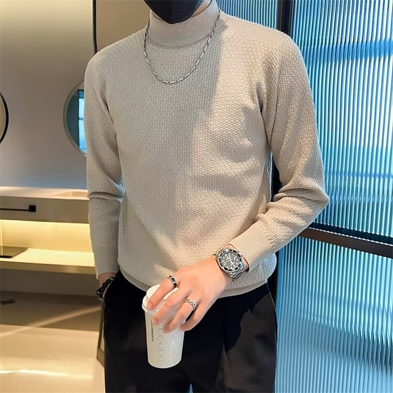毛衣男秋冬季新款慵懒风内搭男生韩版半高领打底针织衫M827,男装针织衫/毛衣,星座1116A-2（原606A-1）