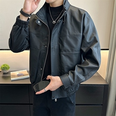 2026春免洗皮衣夹克店主风休闲痞帅复古高级感春秋PY2321-P155，男装夹克，电商A413