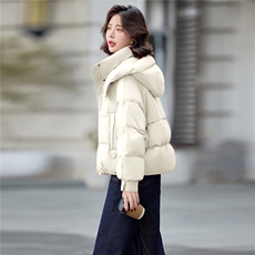 新标90%白鸭绒2025年冬季有帽可拆羽绒服外套，女装羽绒服，米雪儿