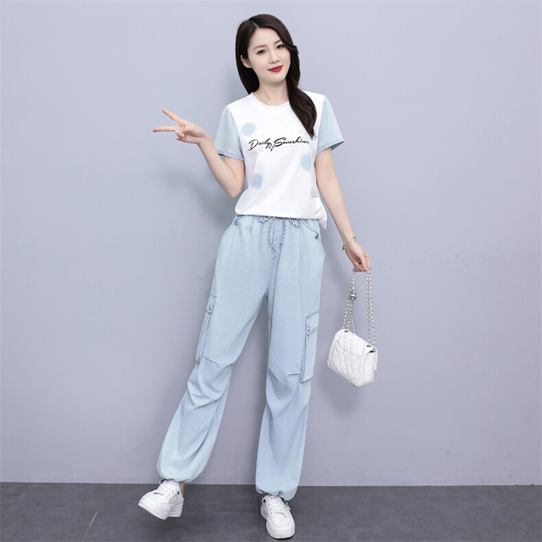 新品现货2025女装夏装新款休闲运动套装,女装套装/套裙,靓星雨