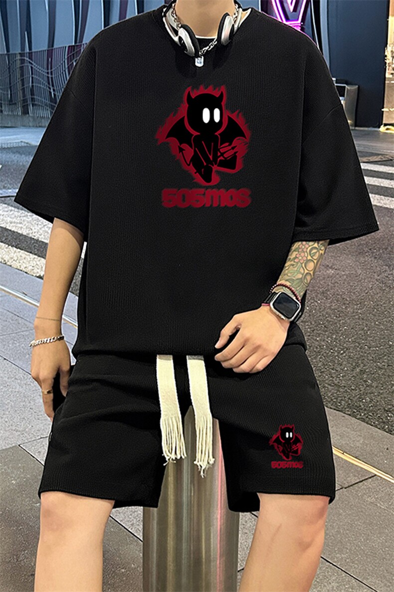 套装！华夫格套装短袖T恤短裤男TZ240-特P38,男装牛仔裤,电商B367