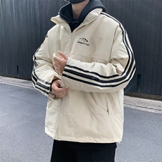 棉服男韩版潮流高街帅条纹加厚保暖2024冬季ins棉衣外套MF113-P82，男装棉衣，星座412-3