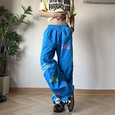 2025新款宽松休闲裤男韩版潮流百搭裤子夏季薄款坠感阔腿拖地长裤，男装休闲裤，四季星座505