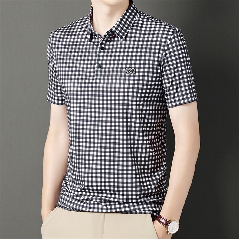 爆夏季男士亲肤感潮流短袖衫翻领POLO衫中年都市打底衫男装，男装Polo衫，钱塘6003（原4033）