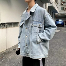 气质潮流日系原宿牛仔日系拼接夹克上衣百搭新款简约流行1172P55，男装夹克，星座410-2
