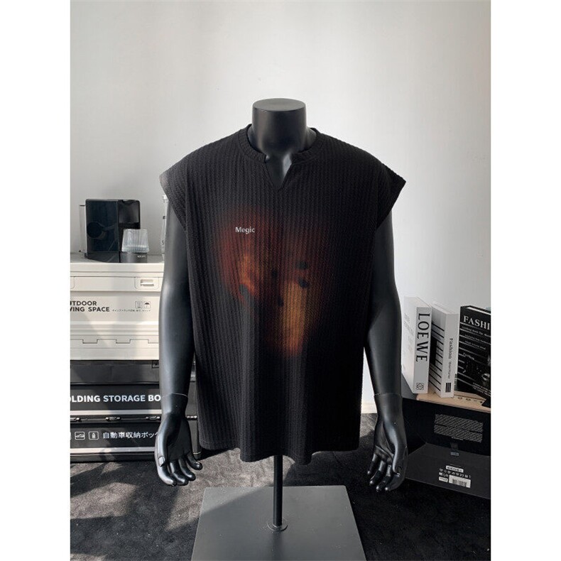 XZ809A/BXXX20/P35/控48美式V领印花背心T恤，男装背心/马甲，星座809A(原222-1)